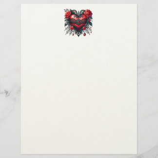 Papel Timbrado Gothic Heart Valentine Letterhead