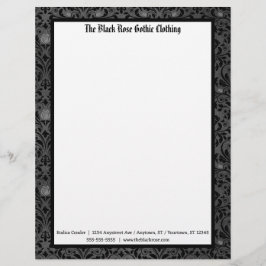 Papel Timbrado Gothic Rose in Black and Gray