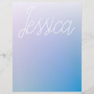 Papel Timbrado Gradientes de Ombre Azul Roxo Coloridos e seu Scri