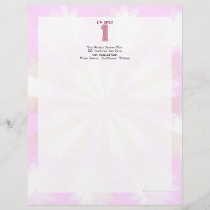 Papel Timbrado Grande Rosa Número Um, Primeiro Aniversário da M