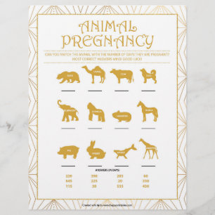 Papel Timbrado Gravidez Animal [Linhas de Ouro]