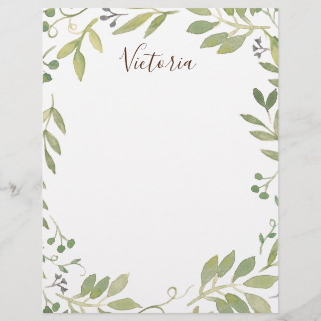 Papel Timbrado Greenery Letterhead (Frente)
