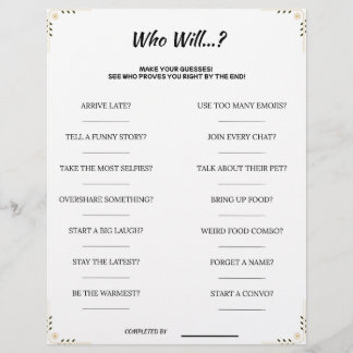 Papel Timbrado Guess Who Game – Funny & Cute Printable Party Acti