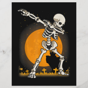 Papel Timbrado Halloween Dabbing Skeleton Costume