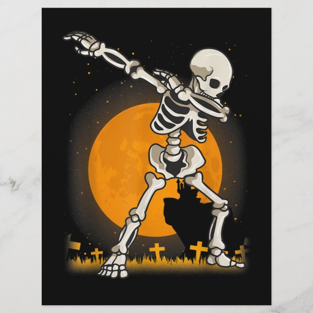 Papel Timbrado Halloween Dabbing Skeleton Costume (Frente)