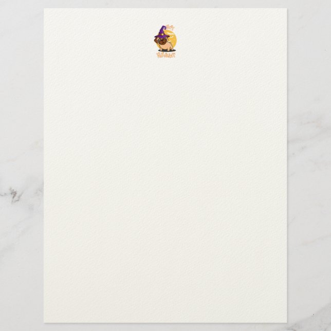 Papel Timbrado Halloween Puggy Letterhead (Frente)