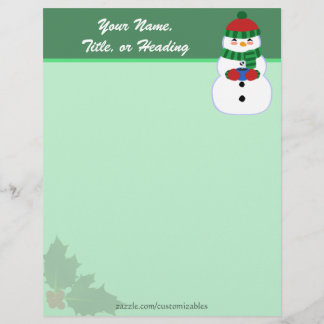 Papel Timbrado Happy Snowman Letterhead