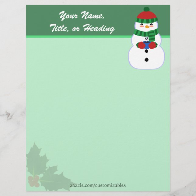 Papel Timbrado Happy Snowman Letterhead (Frente)