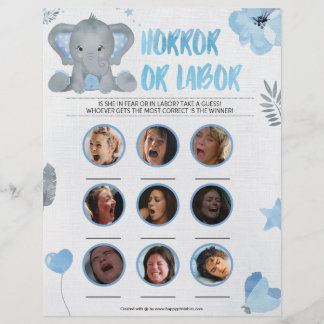 Papel Timbrado Horror Ou Trabalho [Elefante Para Bebê [Azul]]