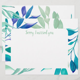 Papel Timbrado I missed you custom text