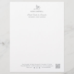 Papel Timbrado Ícones de mídia social de código QR para monograma