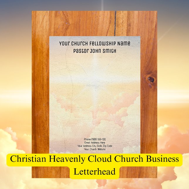 Papel Timbrado Igreja Negócios Nuvem Celestial Cristã (Criador carregado)