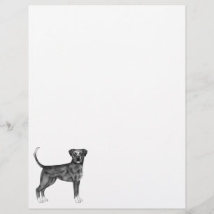 Papel Timbrado Ilustração Alemã Do Cachorro A Preto E Branco