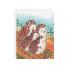Papel Timbrado Ilustração de Quatro Jovens Hedgehogs