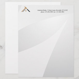 Papel Timbrado Imobiliária de Reparos Domésticos Elegantes Prata