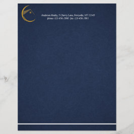 Papel Timbrado Imobiliário Azul Marinho Minimalista