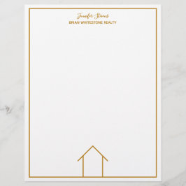 Papel Timbrado Imobiliário Simples Chic Dourado Realtor Personali
