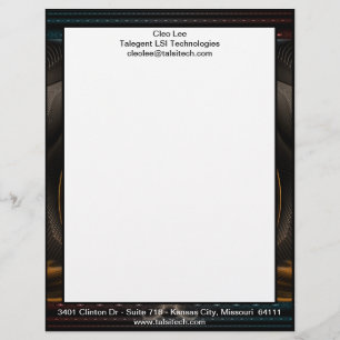 Papel Timbrado Imperial Vista Fractal Art Letterhead