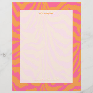 Papel Timbrado Impressão de zebra, cores retrô