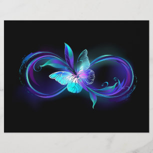 Papel Timbrado Infinidade brilhante com borboleta mágica