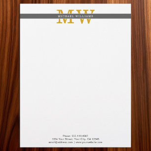 Papel Timbrado Iniciais Elegantes Personalizadas Monograma