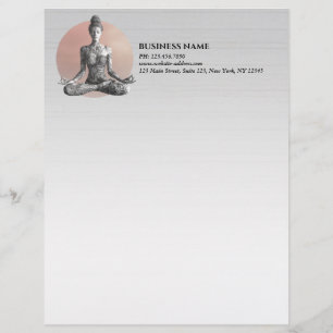 Papel Timbrado Instrutor de Meditação Yoga Reiki Master Lotus Pos
