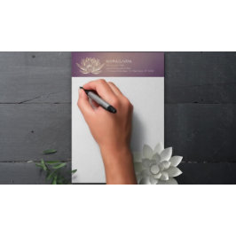 Papel Timbrado Instrutor YOGA Meditation Reiki Purple Dourado Lot