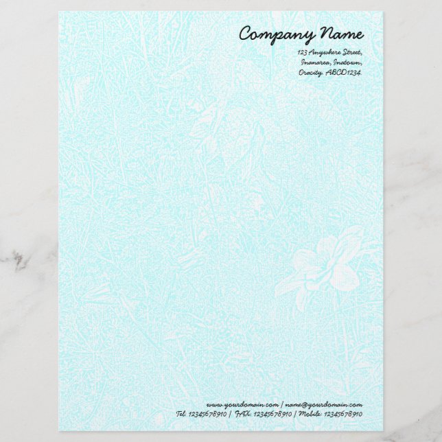 Papel Timbrado Jardim - Ciano Sutil (Frente)