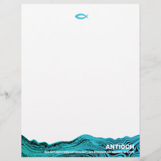 Papel Timbrado Jesus Fish Wavy Watts