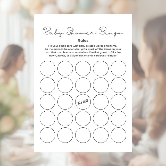 Papel Timbrado Jogo de Bingo de Presentes para Chás de Bebê (Criador carregado)