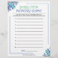 Jogo de Memória de Item Bebê [Floral Azul]