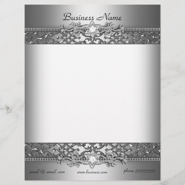 Papel Timbrado Joia Elegante e Sofisticada com Relevo em Damasco  (Frente)