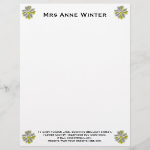 Papel Timbrado Lanterna Personalizável de Flor de Margarida brilh