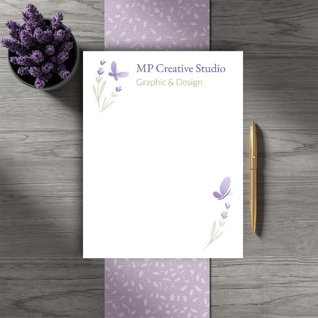 Papel Timbrado Lavender Business Branding (Criador carregado)