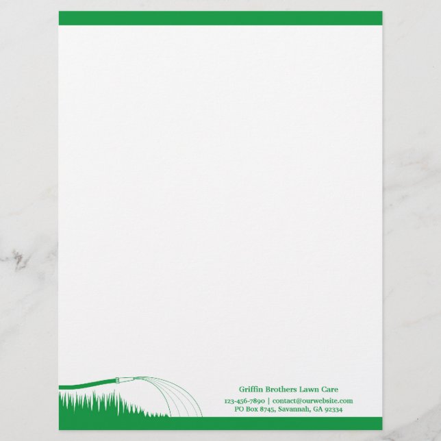 Papel Timbrado Lawn Care Landscaping Letterhead (Frente)