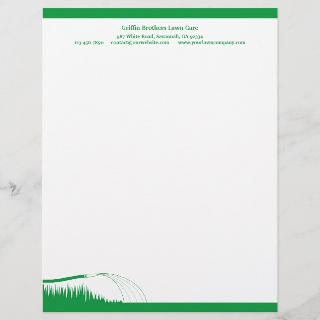 Papel Timbrado Lawn Care Landscaping Letterhead (Frente)