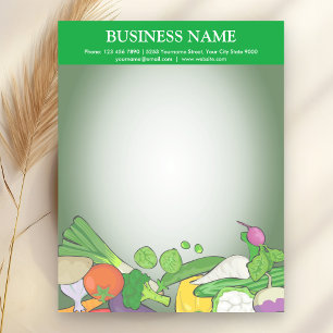 Papel Timbrado Legumes Coloridos Loja de Comestíveis