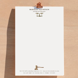 Papel Timbrado Lei Escala Gavel Legal Antique Professional