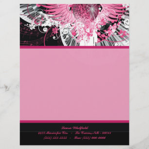 Papel Timbrado Leitura Letterhead Dance Music Disco Ball Piano