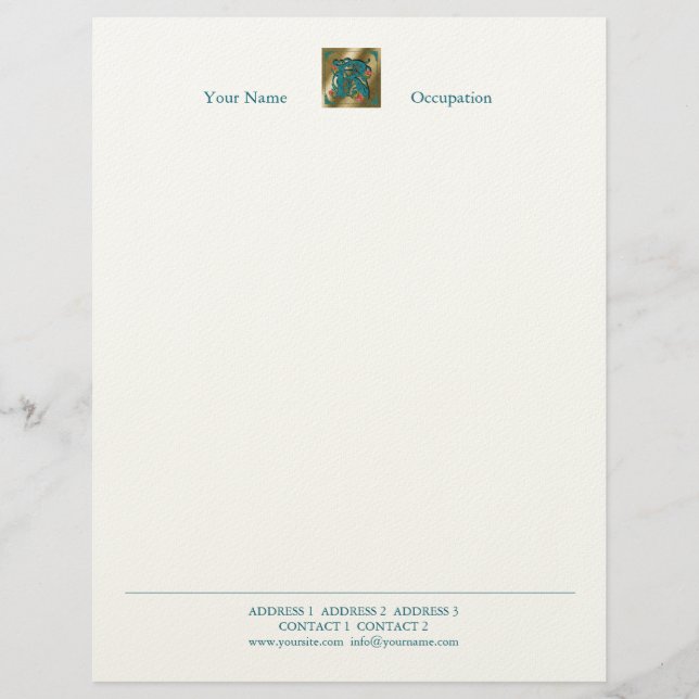 Papel Timbrado Letra Antica R - Letterhead (Frente)