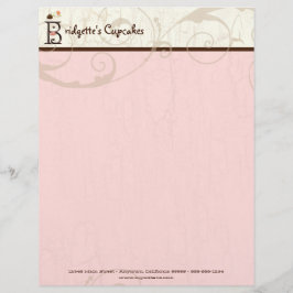 Papel Timbrado Letra B Cupcake Business Letterhead