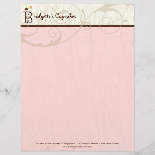 Papel Timbrado Letra B Cupcake Business Letterhead