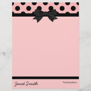Papel Timbrado Letra-cabeça de negócios rosa e preto fascináve