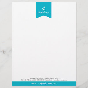 Papel Timbrado Letra de negócio náutica da bandeira da fita do