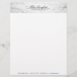 Papel Timbrado Letra do moderno White Marble Designer