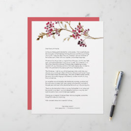 Papel Timbrado Letra Festiva Vermelha de Natal Modelo