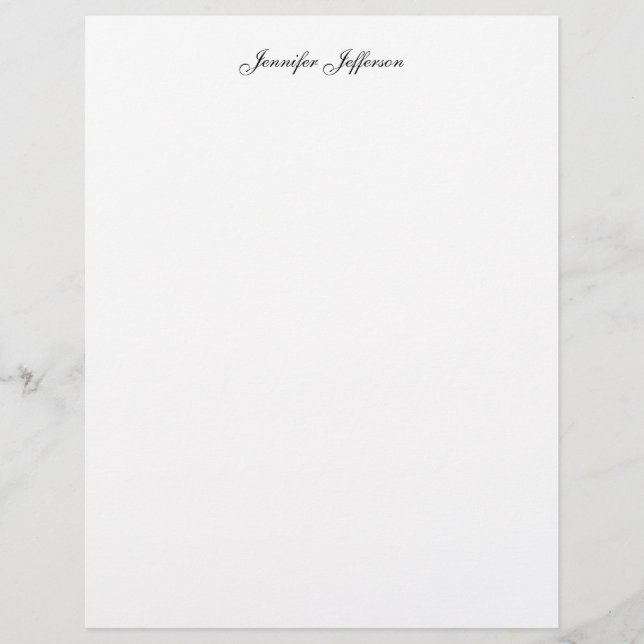 Papel Timbrado Letra Moderna Elegante Nome Simples Profissional (Frente)