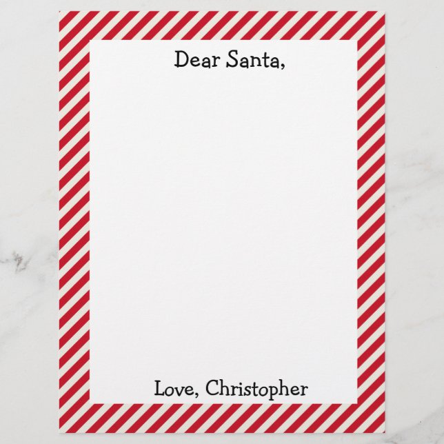 Papel Timbrado Letra Vermelha e Branca Personalizada Para Papais  (Frente)