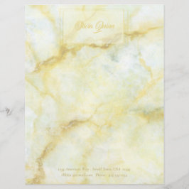 Papel Timbrado Letreiro de Mármore Moderno Dourado e Branco