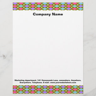Papel Timbrado Letreiro Personalizável de Honeycomb Multicolor